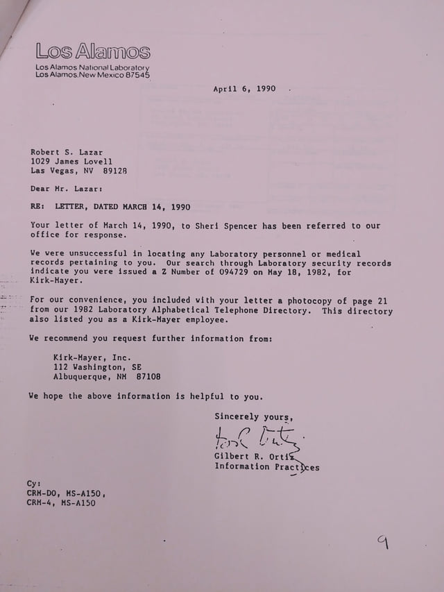 The laboratory's reply - first page